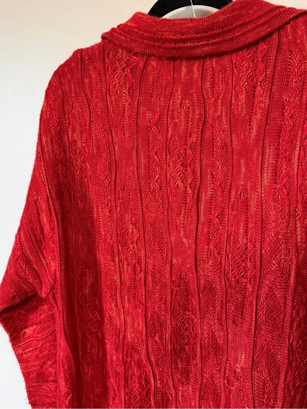 90s VTG Coogi Australia 3D Knit Polo Sweater “Red Alert” Monochromatic sz Large